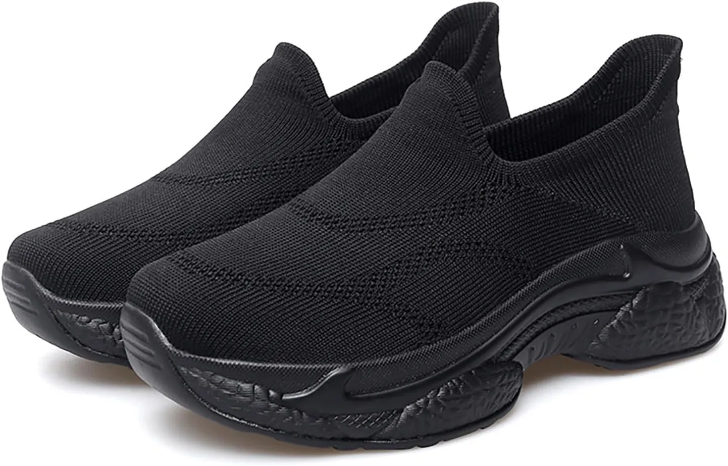 Women's Mesh Slip-On Platform Walking Shoes Comfort Lightweight Breathable Elastic Mouth Nurse Walking Work Shoes for Workout for Plantar Fasciitis Standing All Day
