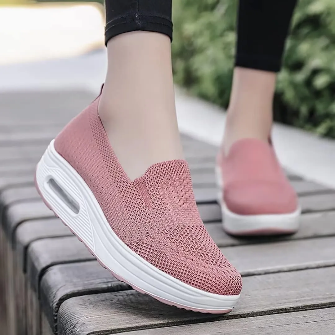 Women's Orthopedic Sneakers,Mesh Elastic Thick Sole Sneakers,2023 New Orthopedic Walking Shoes with Arch Support Sandals,Premium Fashion Platform Sneakers Comfortable Walking Shoes