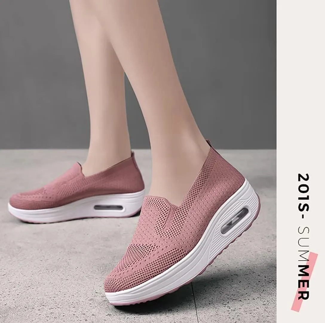 Women's Orthopedic Sneakers,Mesh Elastic Thick Sole Sneakers,2023 New Orthopedic Walking Shoes with Arch Support Sandals,Premium Fashion Platform Sneakers Comfortable Walking Shoes
