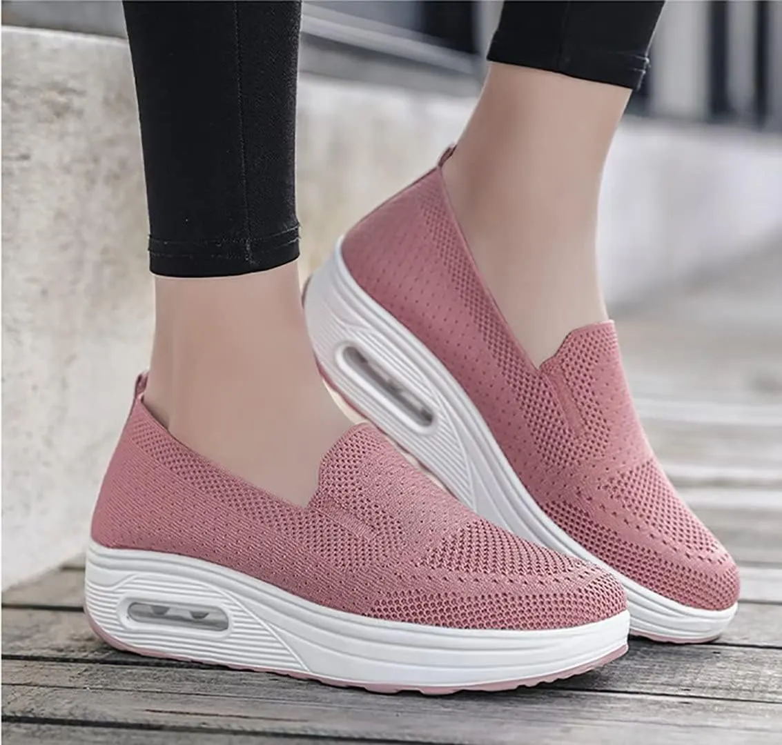 Women's Orthopedic Sneakers,Mesh Elastic Thick Sole Sneakers,2023 New Orthopedic Walking Shoes with Arch Support Sandals,Premium Fashion Platform Sneakers Comfortable Walking Shoes