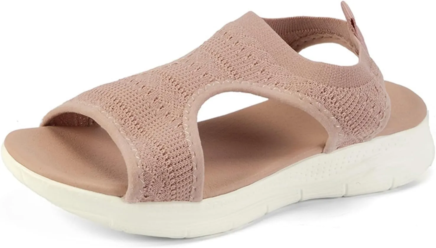Womens Orthopedic Walking Sandals with Arch Support Open Toe Sports Sandals Breathable Knit Summer Shoes Summer Washable Slingback Orthopedic Slide Flat Sandals