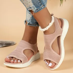 Womens Orthopedic Walking Sandals with Arch Support Open Toe Sports Sandals Breathable Knit Summer Shoes Summer Washable Slingback Orthopedic Slide Flat Sandals