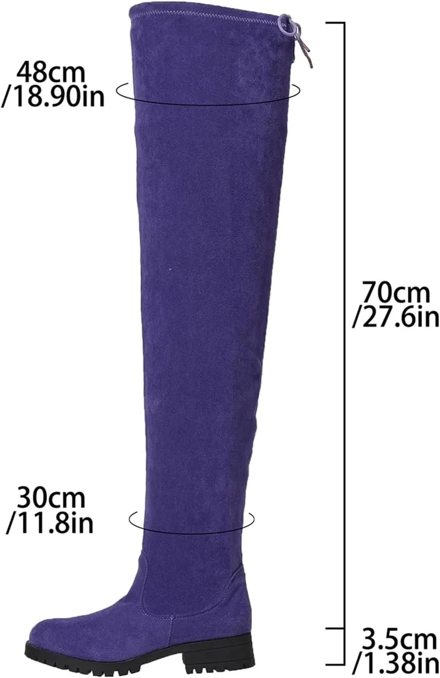 Women's Over The Knee Thigh High Chunky Low Flat Heel Boots Long Stretch Zipper Sexy Fall Fashion Boots Black Red Purple US5-11