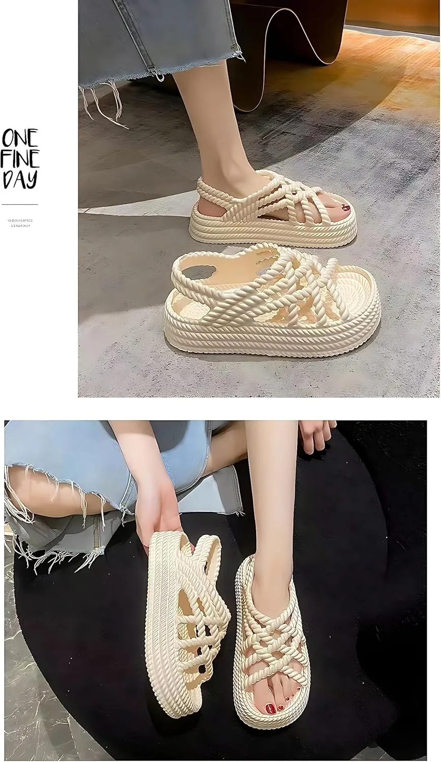 Women's Rope Sandals Summer Womens Comfort Sandals,Beach Sandals Women