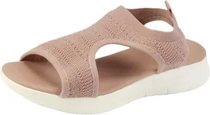 Womens Sandals Comfortable Dressy Knit Hollow Out Mesh Slides Sandals Open Toe Slingback Yoga Mat Non Slip Sandal for All Occasions: Casual, Work, Party