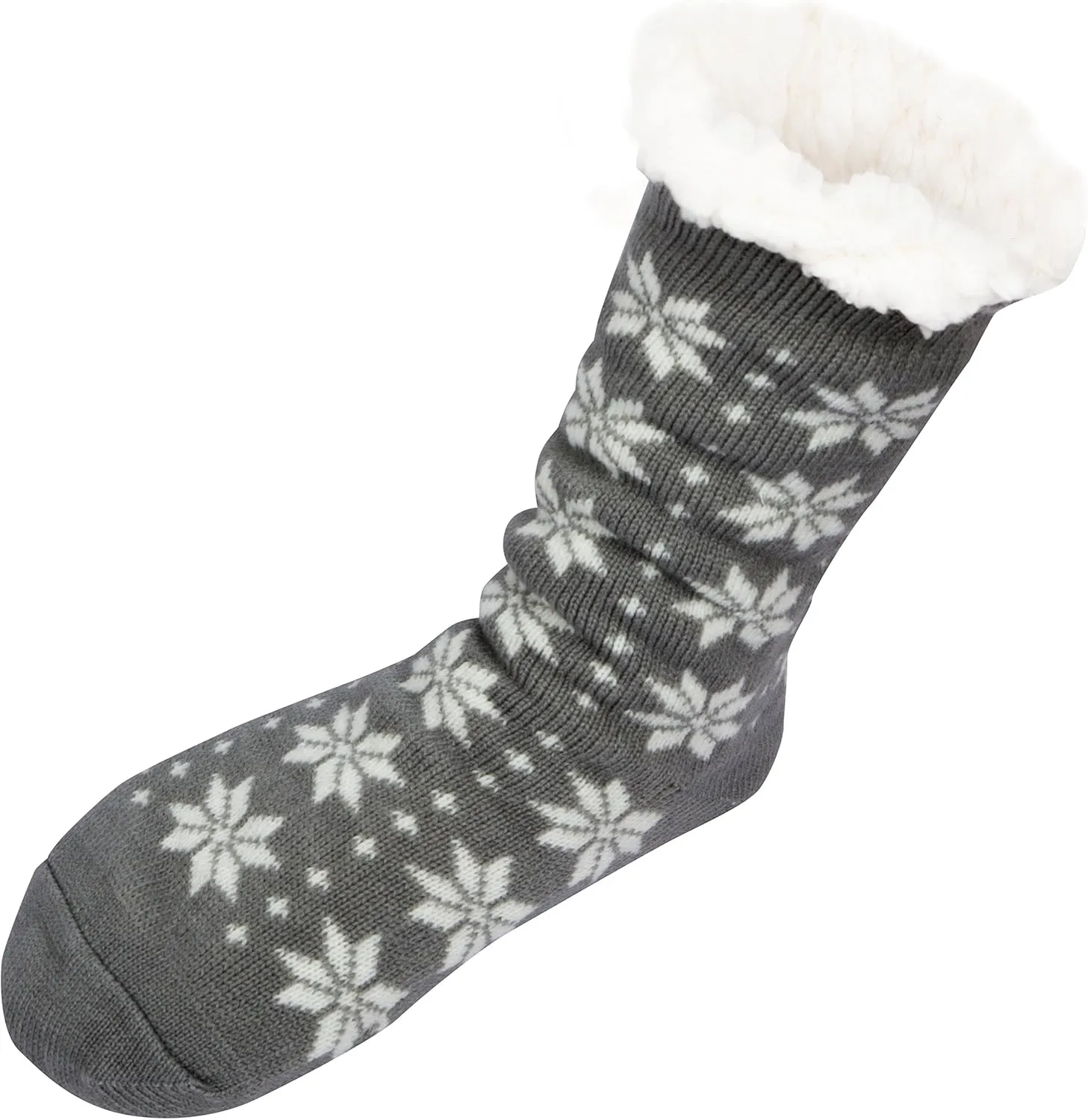 Womens Sherpa Lined Winter Fleece Cozy Slipper Socks