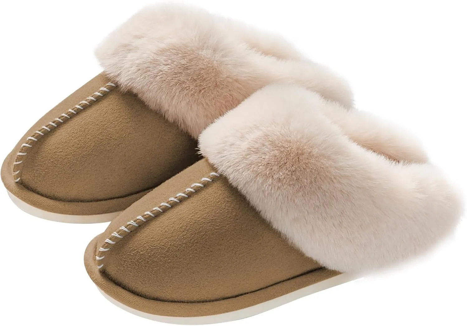 Womens Slippers Memory Foam Fluffy Fur Soft Slippers Warm House Shoes Indoor Outdoor Winter