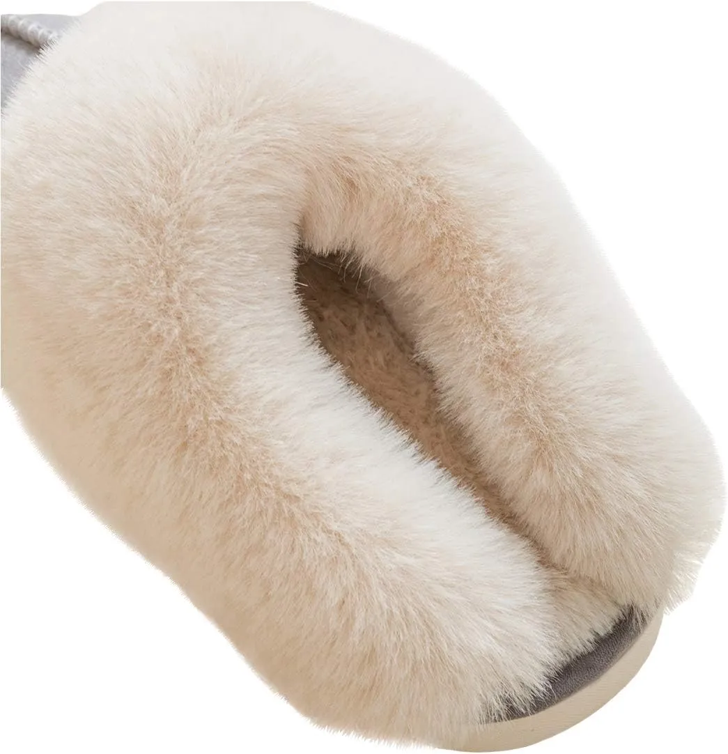 Women's Slippers Soft Plush Winter Warm House Shoes Slip on Memory Foam Fluffy Fur Slippers