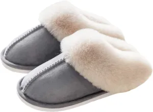 Women's Slippers Soft Plush Winter Warm House Shoes Slip on Memory Foam Fluffy Fur Slippers