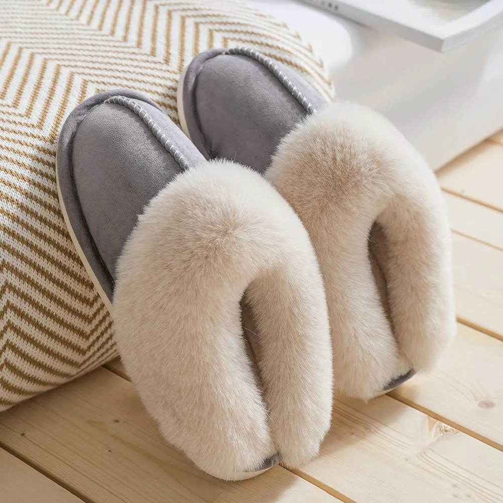 Women's Slippers Soft Plush Winter Warm House Shoes Slip on Memory Foam Fluffy Fur Slippers