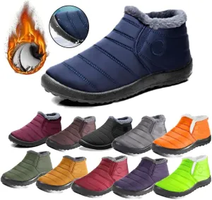 Womens Snow Boot Winter Warm Booties Fur Lined Anti-Slip Ankle Boots Outdoor Slip On Waterproof Booties Comfortable Warm Shoes Winter