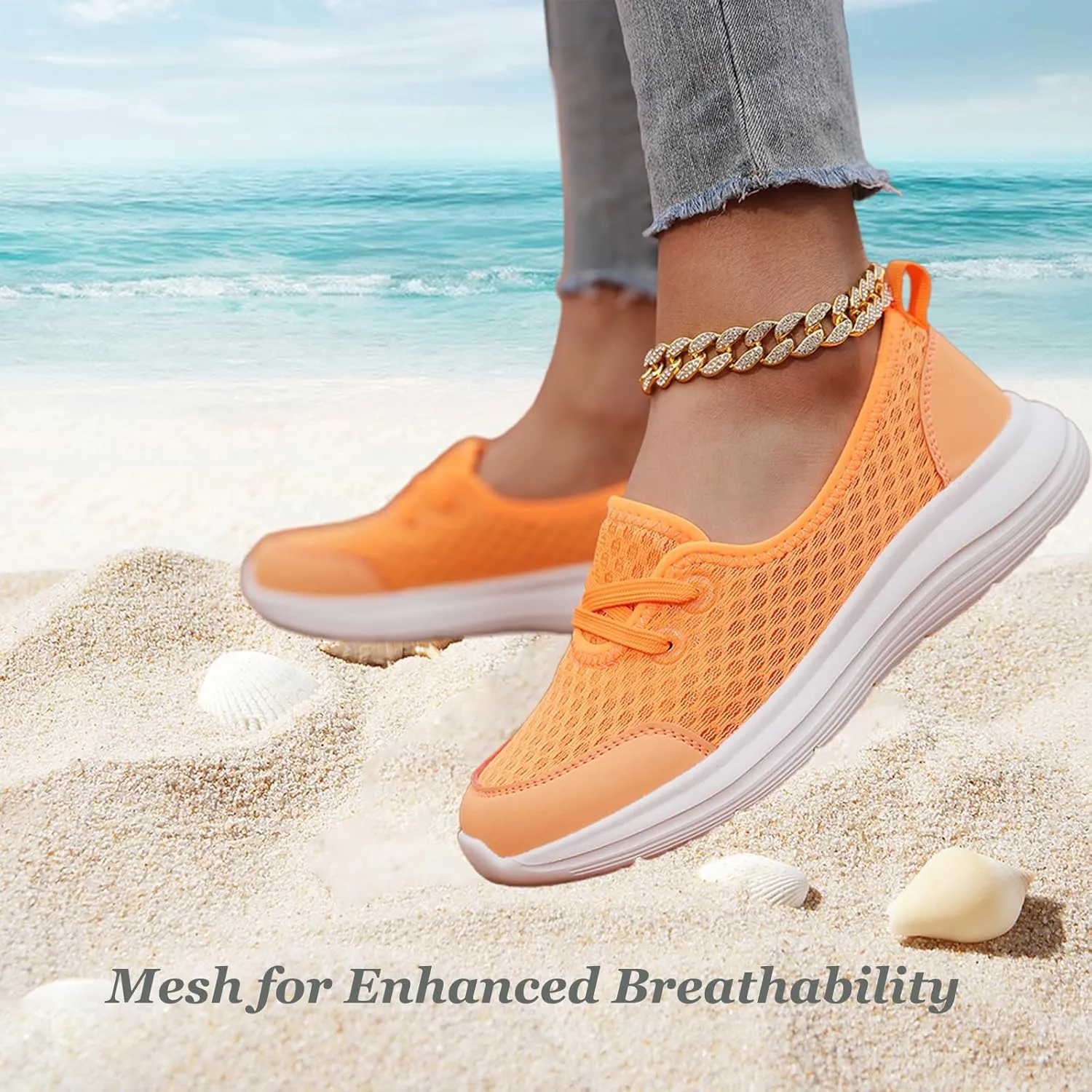Women's Soft Sole Mesh Comfort Orthopedic Shoes,2025 New Upgraded Slip-on Walking Shoes with Arch Support