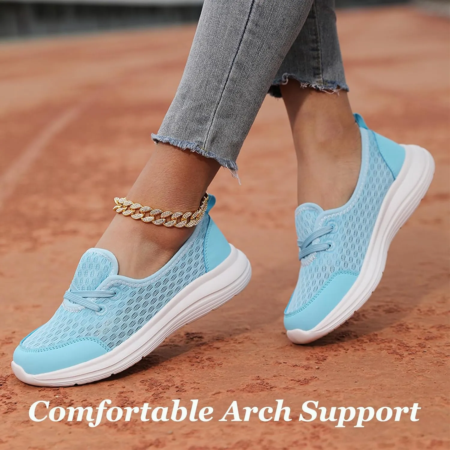 Women's Soft Sole Mesh Comfort Orthopedic Shoes,2025 New Upgraded Slip-on Walking Shoes with Arch Support