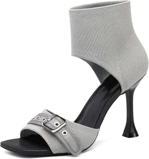 Womens Stiletto High Heel Open Square Toe Sandals Sexy High Heeled Dress Shoes