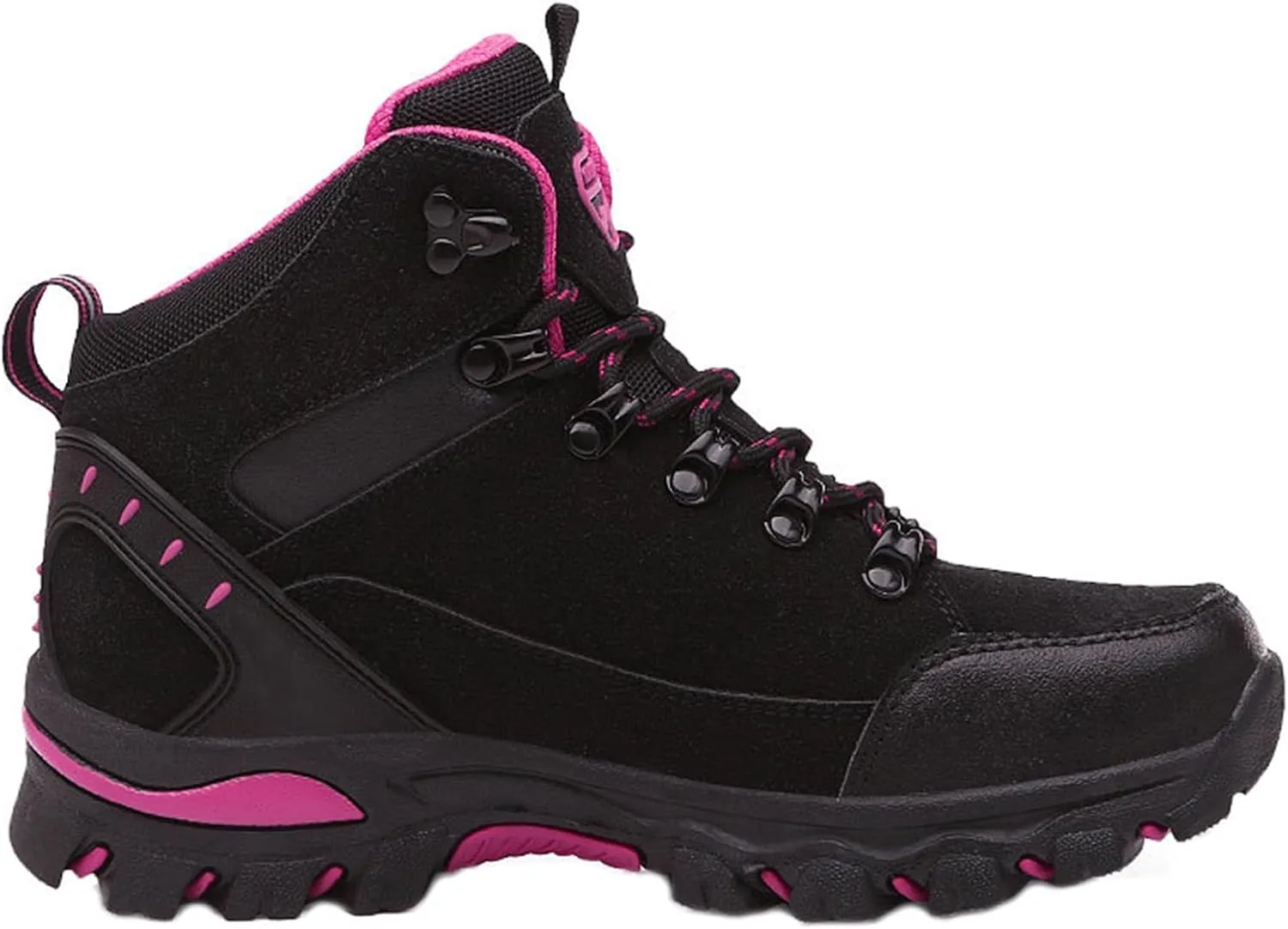 Women's Suede Waterproof Lace-Up Hiking Boots Comfortable Non-Slip Mid-Cut Hiking Boots