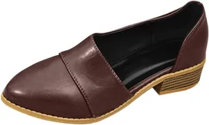 Women's Summer Boots 2025 Fashion Side Cut Out Flat Loafer Pointed Toe Chunky Block Low Heel Western Ankle Booties