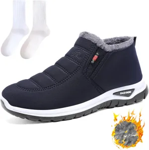 Women's Warm Sheepskin-Lined Boots Winter Snow Boots Comfortable Waterproof Orthopedic Ankle Boots Fur Fuzzy Slip On Warm Arch Support Shoes