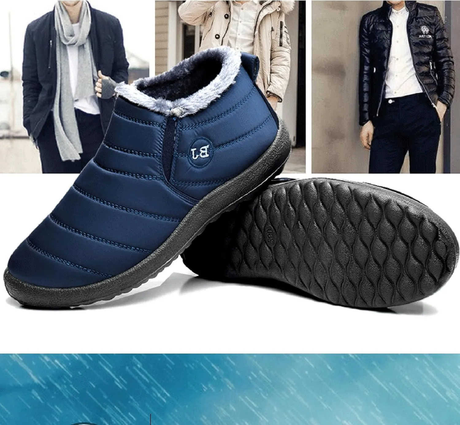 Womens Winter Snow Boots Ankle Booties Warm Fur Lined Waterproof Insulated Slip On Outdoor Shoes Anti-Slip Sneaker