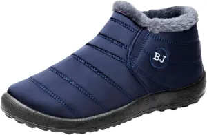 Womens Winter Snow Boots Ankle Booties Warm Fur Lined Waterproof Insulated Slip On Outdoor Shoes Anti-Slip Sneaker