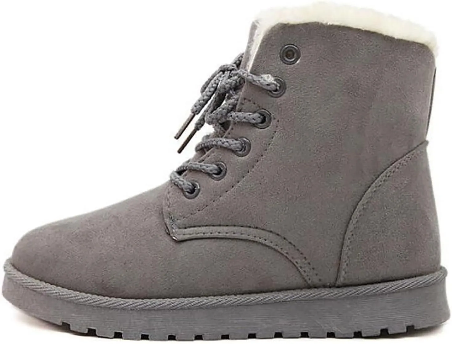 Womens Winter Snow Boots Warm Fur Lined Ankle Boots Classic Fashion Suede Lace Up Booties Casual Anti-Slip Outdoor Comfortable Booties Shoes for Women