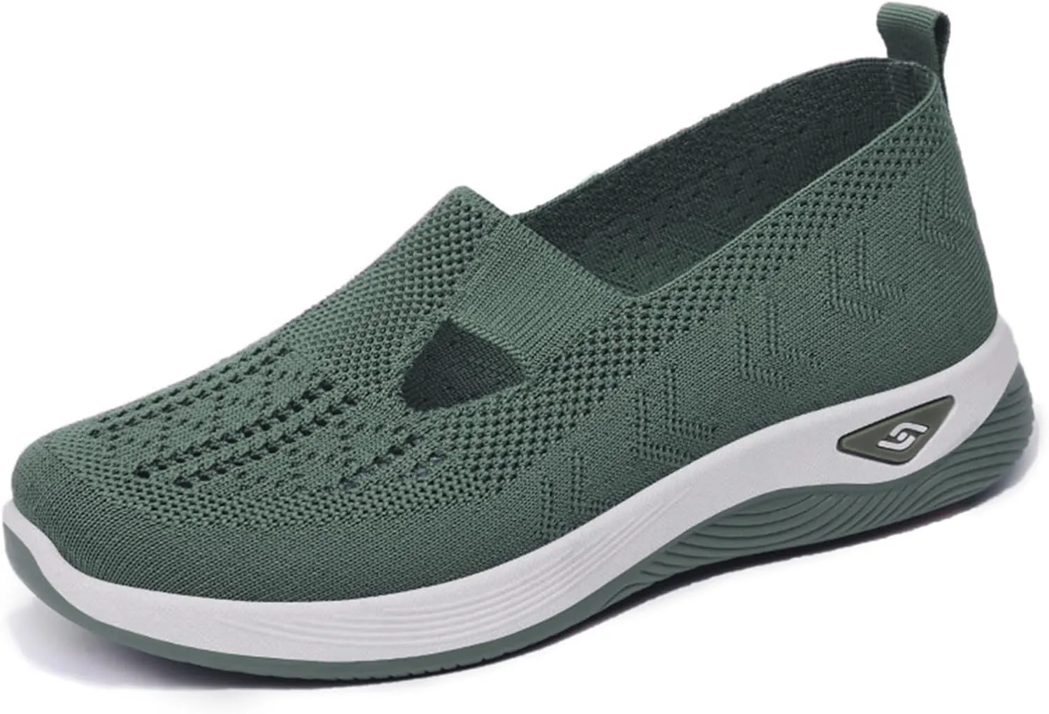 Women's Woven Orthopedic Breathable Soft Shoes Go Walk Slip on Shoes Diabetic Foam Shoes Hands Free Slip on Sneakers with Arch Support for Women