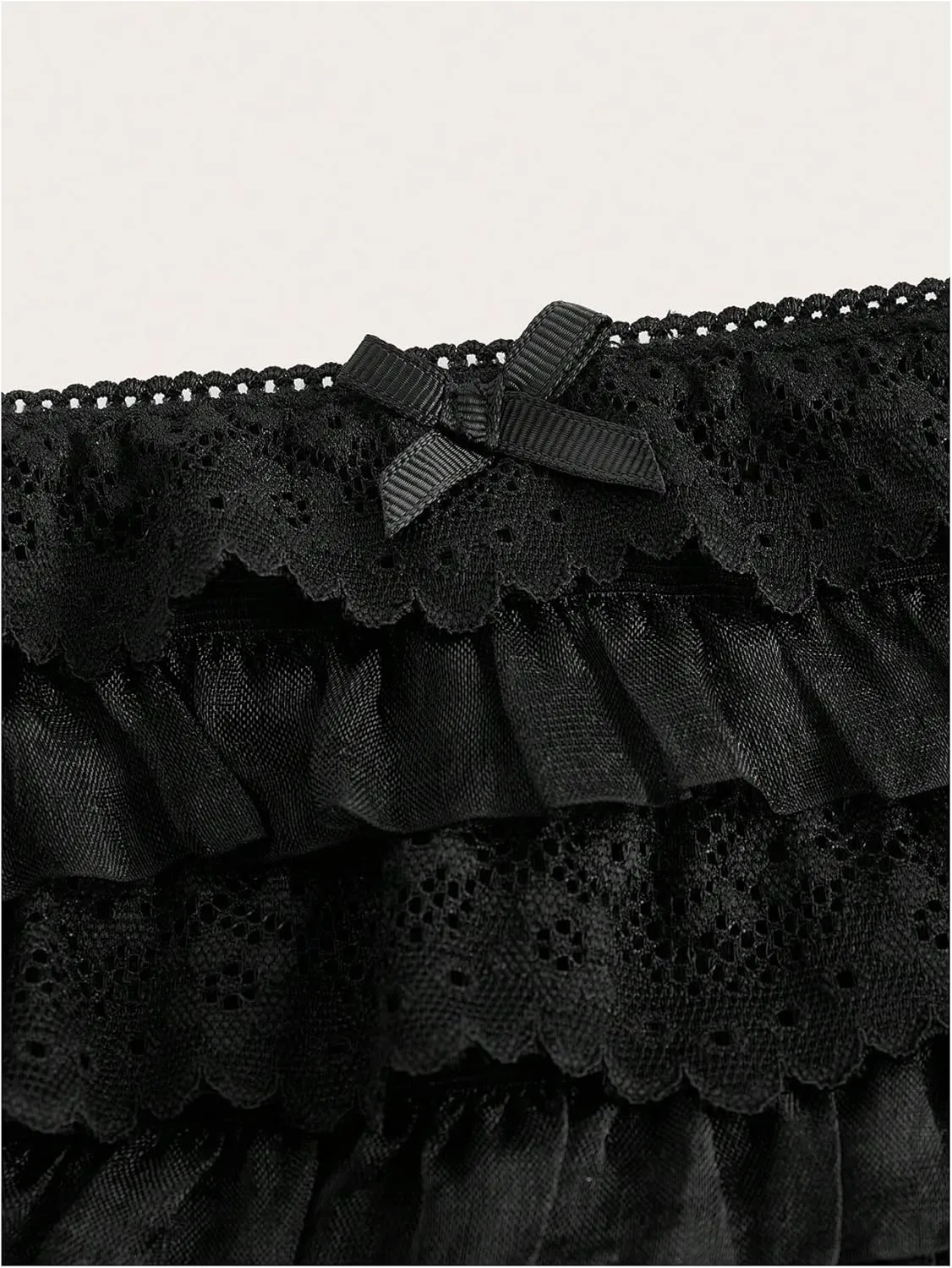 Women's Y2K Ruffle Lace Shorts Lolita Bloomers Layered Low Waisted Shorts Bow Front Pumpkin Short Pants
