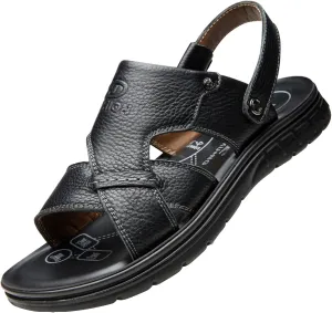 WUIWUIYU Men's Casual Sandals Open-Toe Sport Hiking & Outdoor Walking Water Sandals Beach Slippers Summer Home Shoes