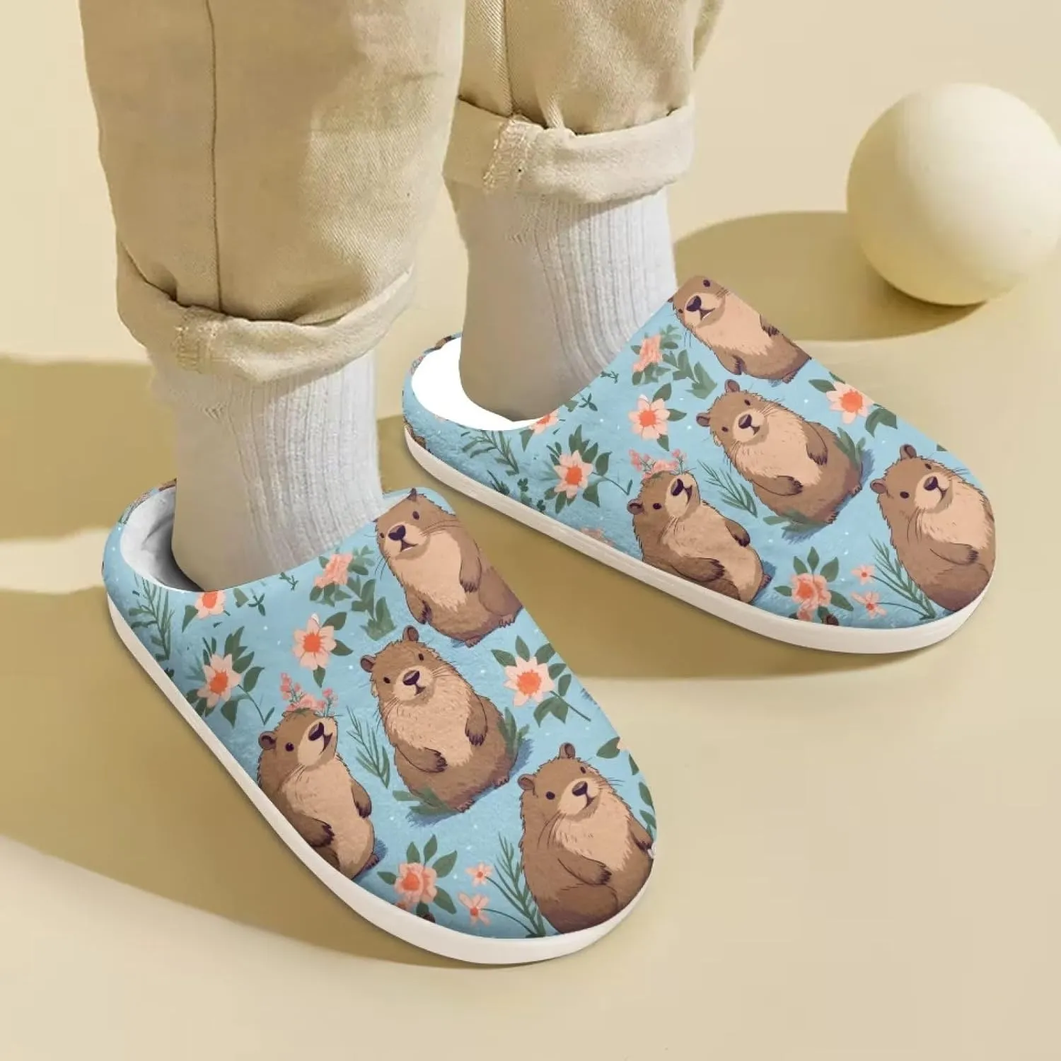 Xpyiqun House Shoes Size 9-14.5 Kids Slip On Slippers for Boys Girls Home Slippers Soft Plush Winter Slippers