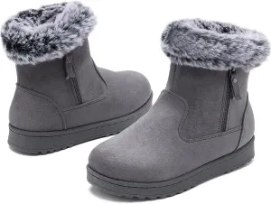 yageyan womens winter boots Mid calf snow booties fur lined womens warm ankle booties for outdoors