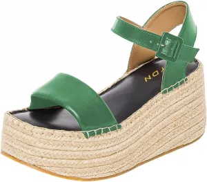 YDN Women's Ankle Strap Sandals Braid Platform Wedge High Heeled Open Square Toe Buckles Shoe Shopping Party Dating Size 4-16 US