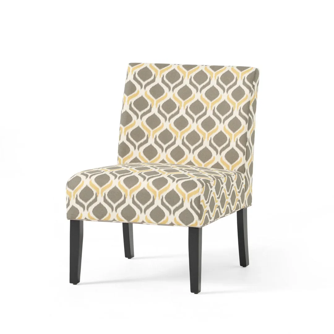 Yokota 22.5" Wide Polyester Slipper Chair (Set of 2) Highland Dunes Fabric: Yellow/Gray Polyester Blend
