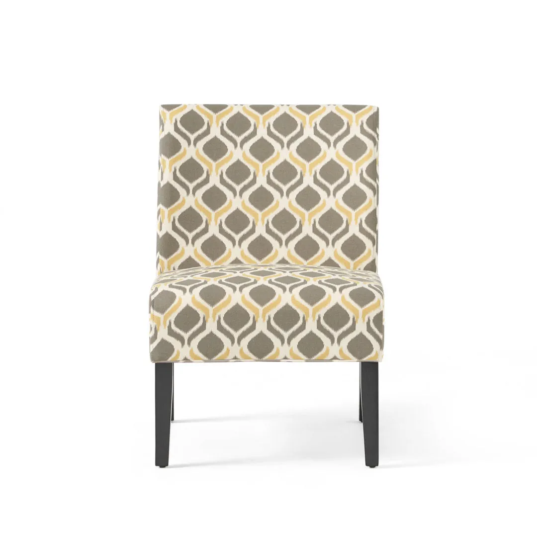 Yokota 22.5" Wide Polyester Slipper Chair (Set of 2) Highland Dunes Fabric: Yellow/Gray Polyester Blend