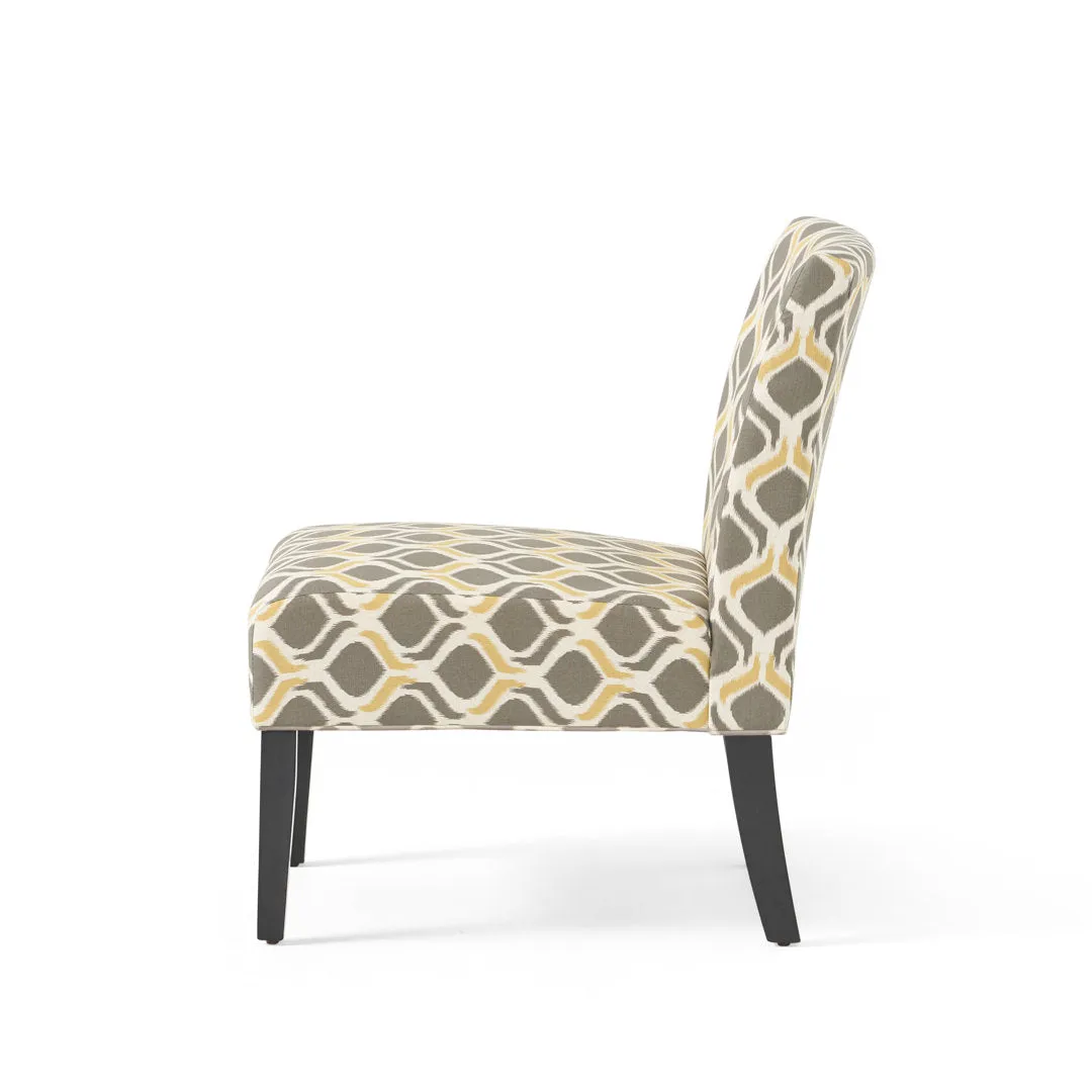 Yokota 22.5" Wide Polyester Slipper Chair (Set of 2) Highland Dunes Fabric: Yellow/Gray Polyester Blend