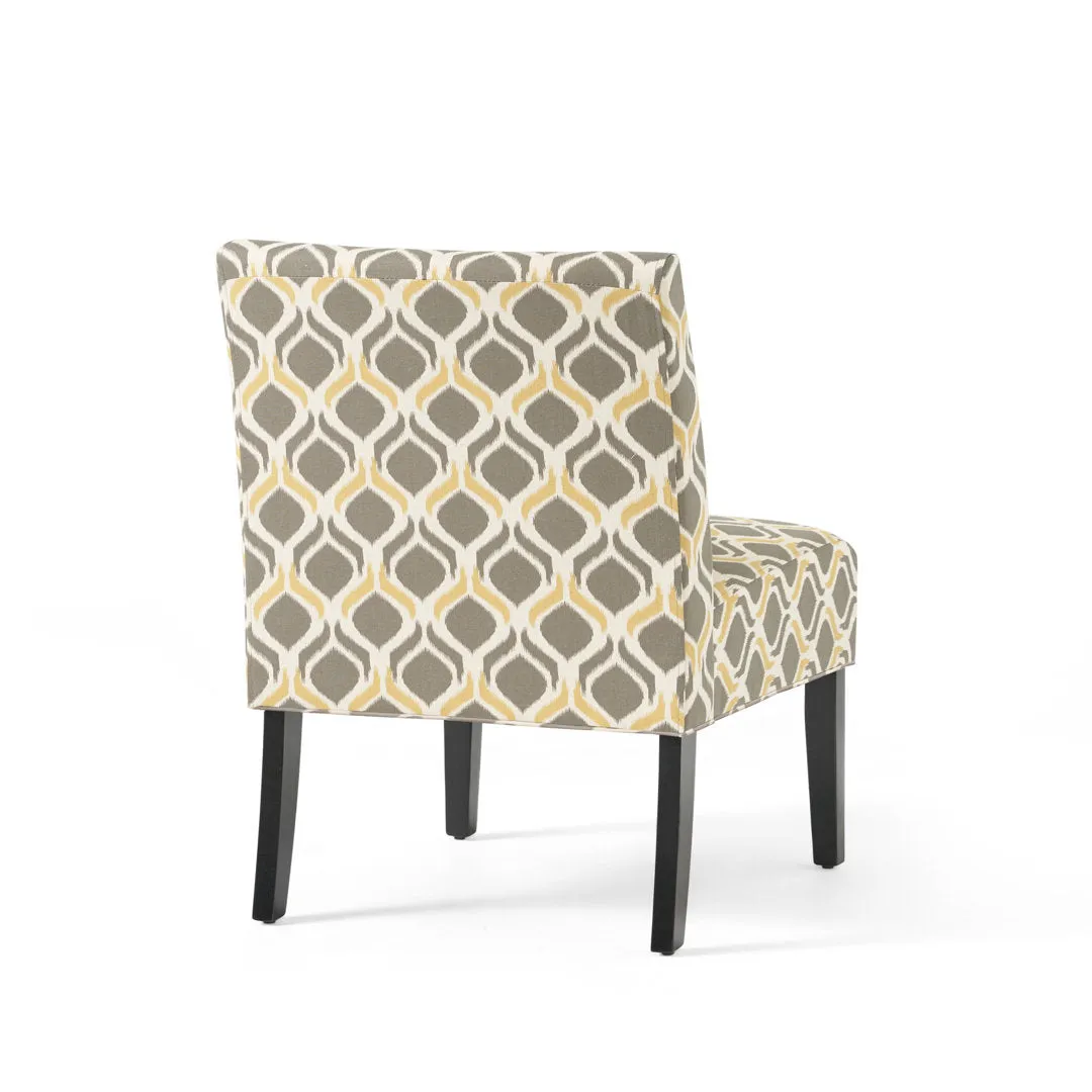 Yokota 22.5" Wide Polyester Slipper Chair (Set of 2) Highland Dunes Fabric: Yellow/Gray Polyester Blend