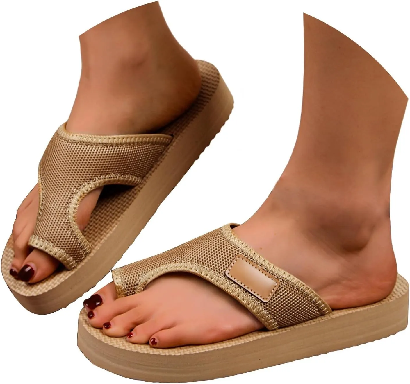 YOLAI Sandals for Women 2025 Comfortable Cushion Trendy Summer Beach Breathable Hollow Mesh Slides with Arch Slip On Indoor Outdoor Slippers Casual Orthopedic Sandals