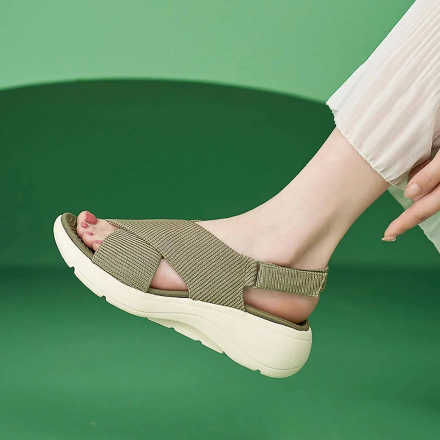 YTINGNICE Casual Cross Strap Platform Sandals For Women,Women Summer Casual Platform Cross-Strap Sandals, Women's Orthopedic Sandals with Arch Support