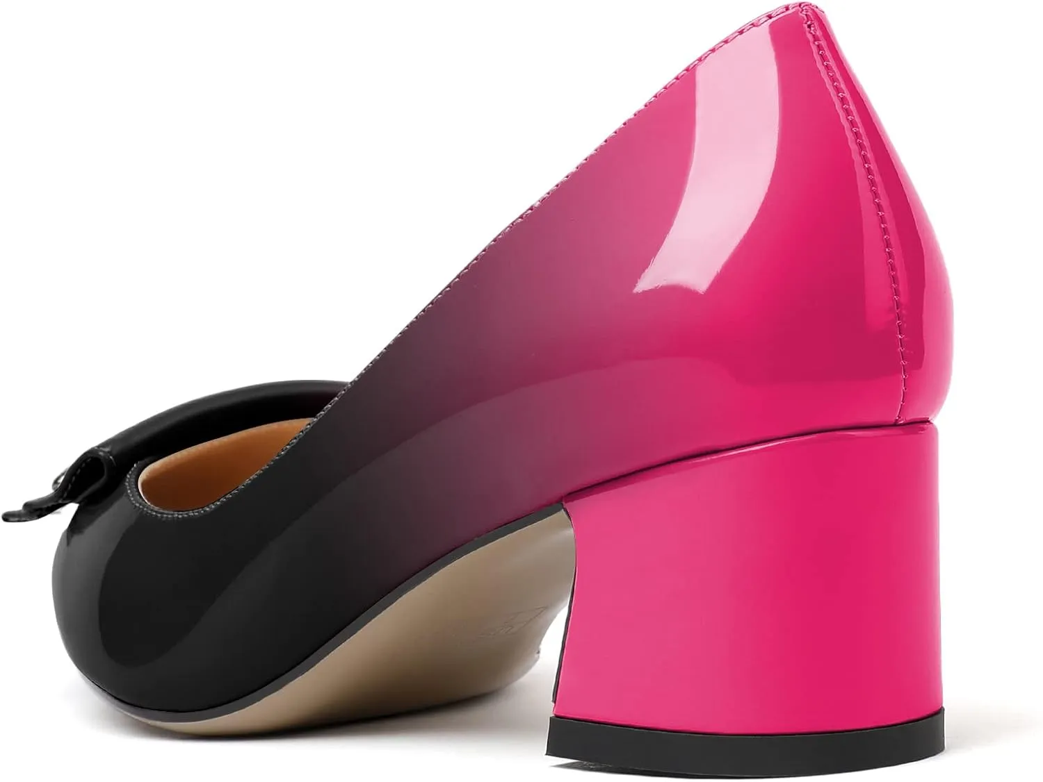 Zamikoo Women's Block Heel Pumps Low Heel Slip On Pointy Toe Wedding Dress Shoes US Size 5-13