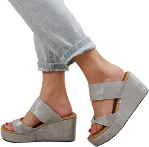 ZBYY Wedges Sandals for Women Flat,Summer Sandals Platform Casual Roman Shoes Middle Heels Rings Toe Comfort Slipper