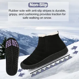 ZEENXIUYA Snow Boots Women Fashion Warm Waterproof Winter Lace-Up Ankle Boots Comfortable Thickened Warm Faux Fleece Lining Outdoor