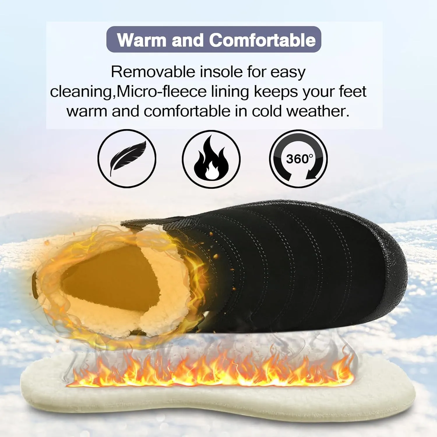 ZEENXIUYA Snow Boots Women Fashion Warm Waterproof Winter Lace-Up Ankle Boots Comfortable Thickened Warm Faux Fleece Lining Outdoor
