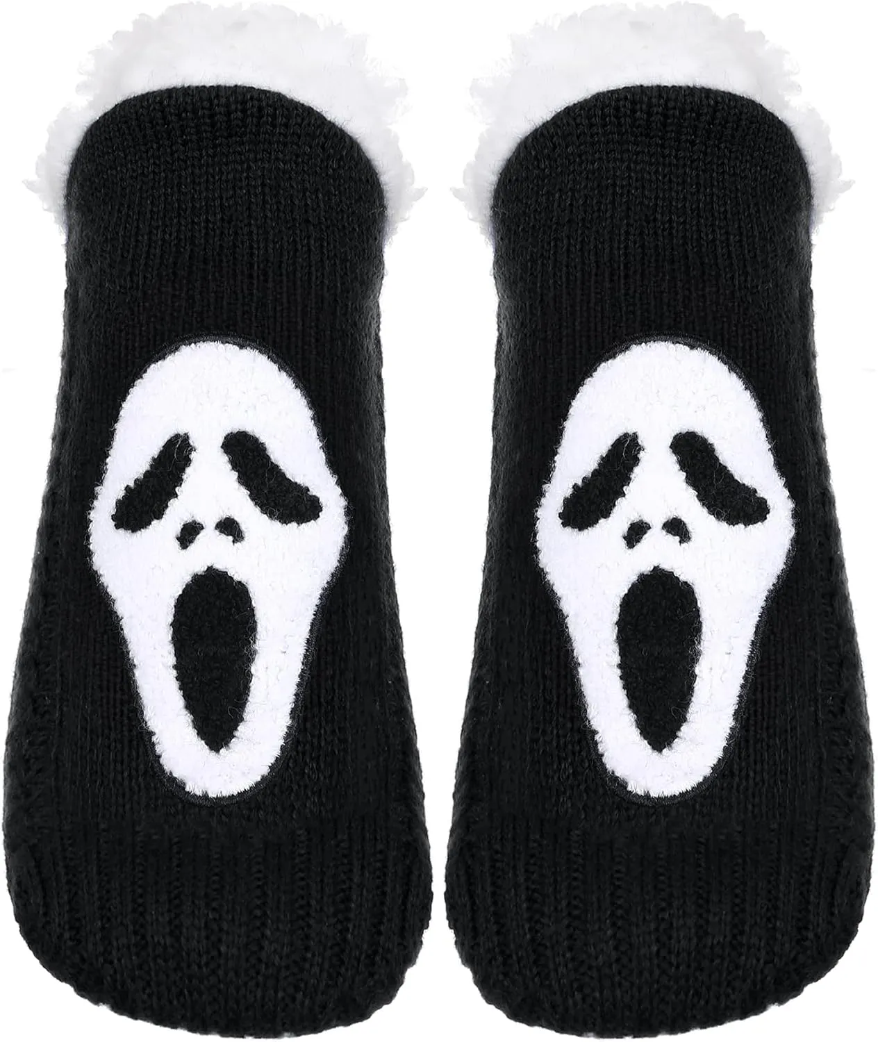 ZYZX Cute Fuzzy Slipper Socks - Winter Warm Funny Non-Slip Knit House Socks With Grips - Fleece-Lined Fluffy Bed Socks for Women - Gifts