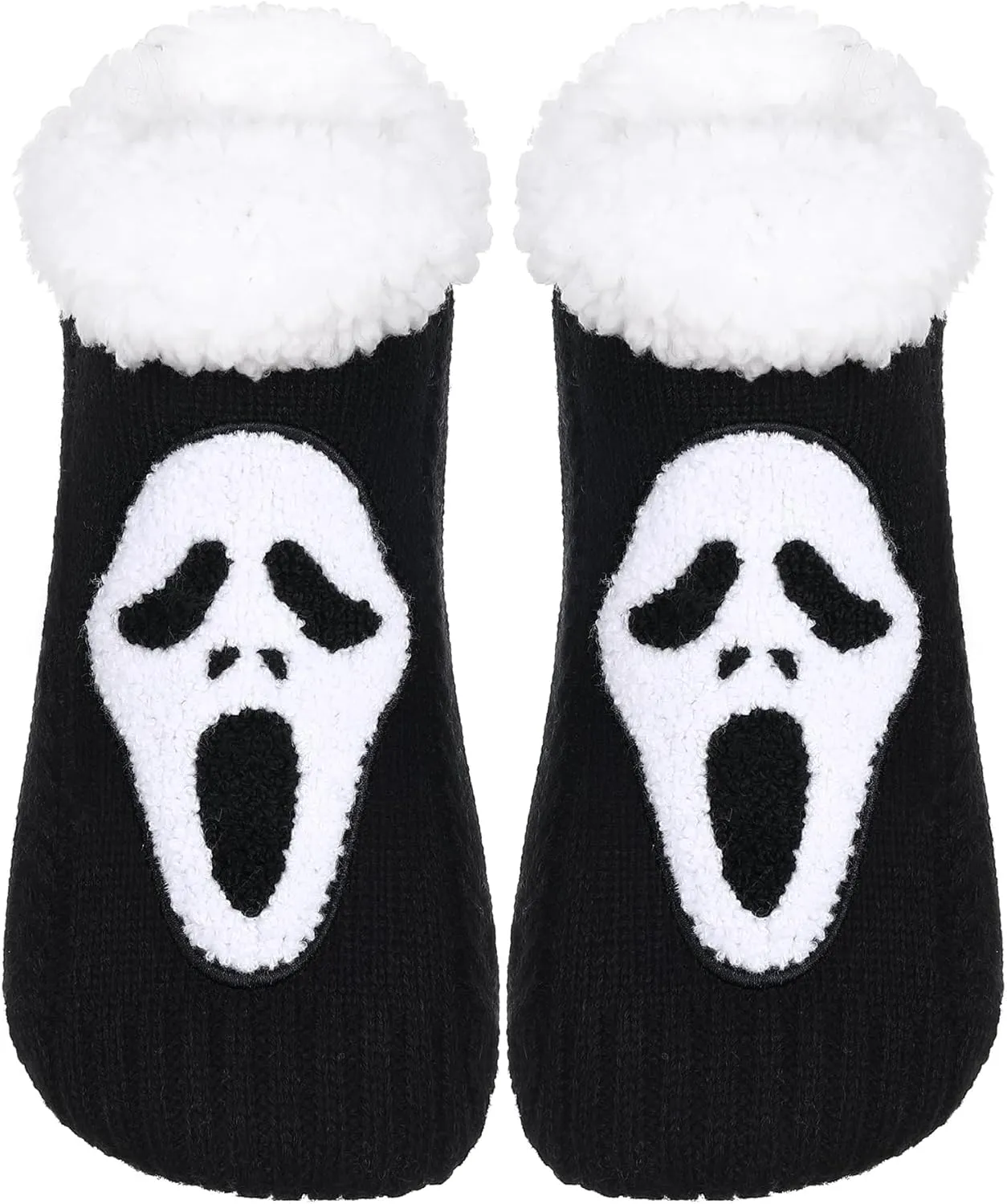 ZYZX Cute Fuzzy Slipper Socks - Winter Warm Funny Non-Slip Knit House Socks With Grips - Fleece-Lined Fluffy Bed Socks for Women - Gifts