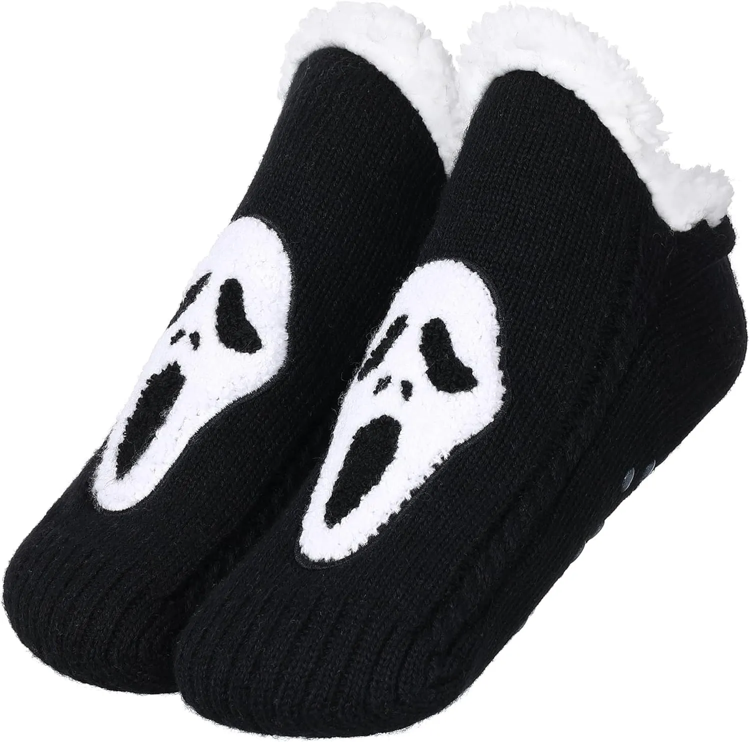 ZYZX Cute Fuzzy Slipper Socks - Winter Warm Funny Non-Slip Knit House Socks With Grips - Fleece-Lined Fluffy Bed Socks for Women - Gifts